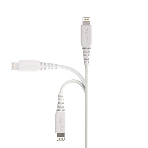 AmazonBasics – Cable de USB A a Lightning, con certificación MFi de Apple - Blanco, 1,8 m