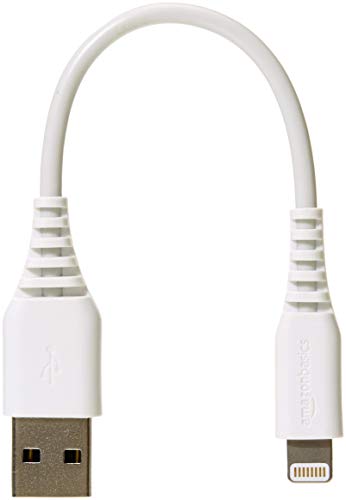 AmazonBasics – Cable de USB A a Lightning, con certificación MFi de Apple - Blanco, 1,8 m