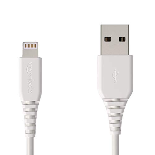 AmazonBasics – Cable de USB A a Lightning, con certificación MFi de Apple - Blanco, 1,8 m