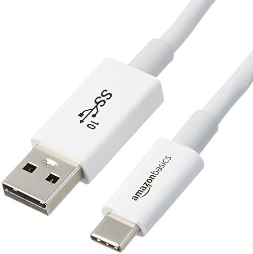 AmazonBasics - Cable USB tipo C a USB A 3.1 macho de 2ª generación - 0,9 m - Blanco