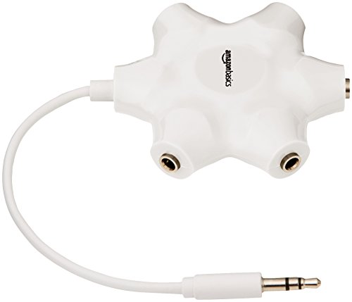 AmazonBasics - Divisor de 5 salidas para múltiples auriculares, Blanco