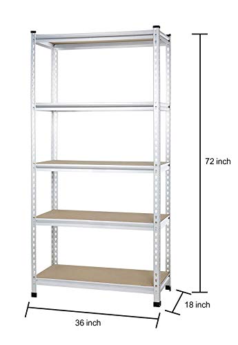 AmazonBasics - Estantería de rejilla de cartón prensado, de doble poste, con varios estantes, de resistencia mediana - 91 x 45 x 182 cm