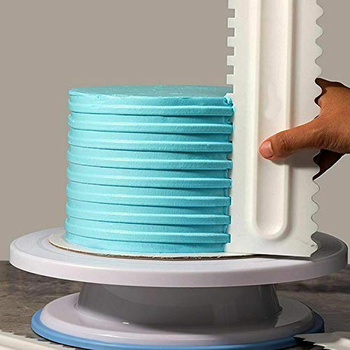 Ambility 4 Pcs Cake Decorating Comb Icing Smoother Scraper Pastry Baking DIY Tool for Kitchen