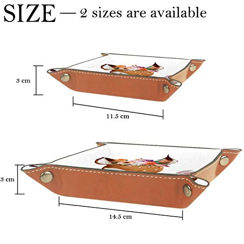 Amili - Bandeja de almacenamiento para dados de piel sintética, diseño de ciervos Sika