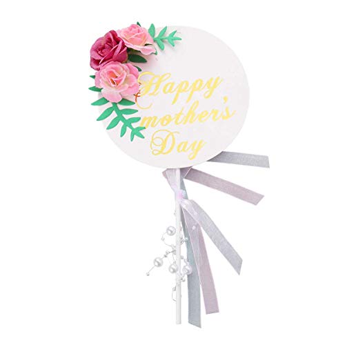 Amosfun Feliz Día de la Madre Cake Topper Flor Creativa Perla Decoración Pastel Selecciones Día de la Madre Madre Decoración de Pastel de Cumpleaños