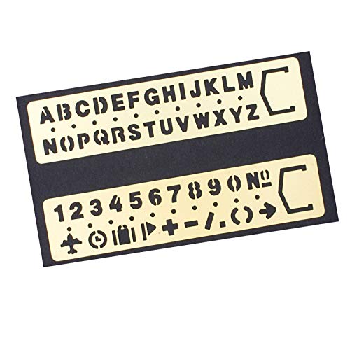 Amupper Latón Plantillas de Letras y Números Con Las Porciones de Símbolos, Paquete de 2