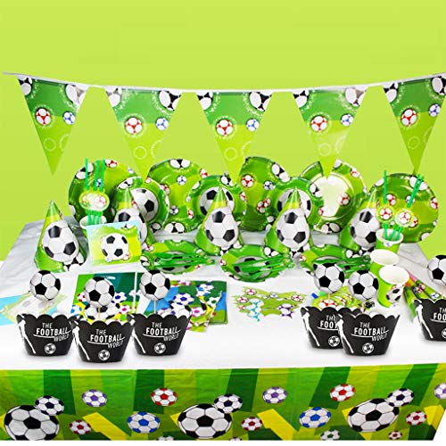 Amycute 24 paquetes de decoraciones para cupcakes y envoltorios, suministros de decoración de fiesta de fútbol