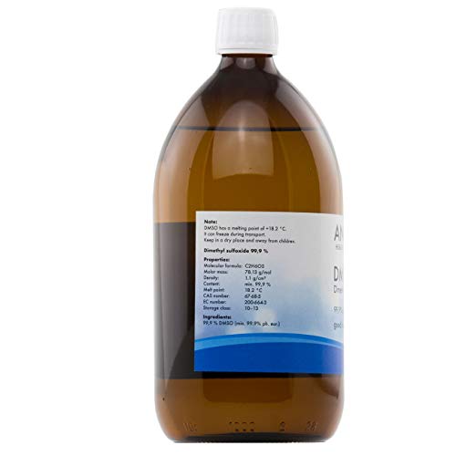 ANCEVIA® - DMSO 500/1000 ml - 99.9% Pureza Ph. Eur. - Dimetilsulfóxido – pureza farmacéutica - en botella de vidrio ámbar