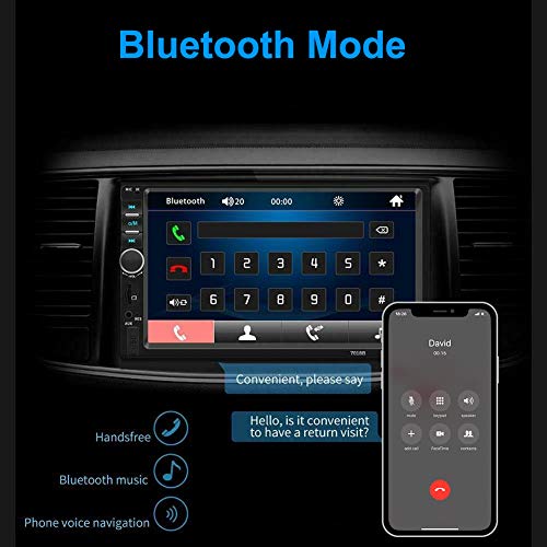 Andven Autoradio Bluetooth, Radio de Coche 2 DIN, Pantalla táctil de 7 Pulgadas, Micrófono de Apoyo BT/FM/USB/TF/AUX, Reproductor MP5 de Coche con Cámara de Visión Trasera + Mando a Distancia