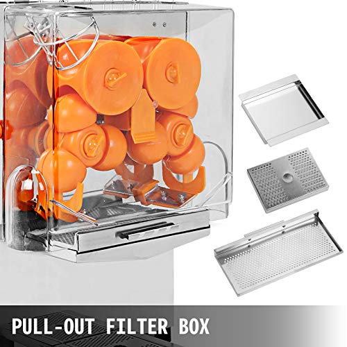 Anhon Exprimidor de Naranjas, 2000E-2X, Máquina Automática Comercial de Acero Inoxidable, 120 W, Exprimidor Electrico de Naranjas 44 kg Maquinas de Zumo de Naranja, 20 Naranjas/min, Zumo Naranja