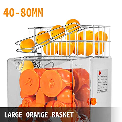 Anhon Exprimidor de Naranjas, 2000E-2X, Máquina Automática Comercial de Acero Inoxidable, 120 W, Exprimidor Electrico de Naranjas 44 kg Maquinas de Zumo de Naranja, 20 Naranjas/min, Zumo Naranja