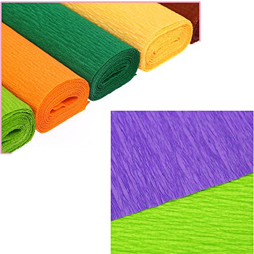 Ankia varios colores flor de regalo de florista Craft – Serpentinas de papel crepé para Manualidades, varios accesorios de fiesta, para envolver regalos (11 unidades, 20 inch x 82 pies