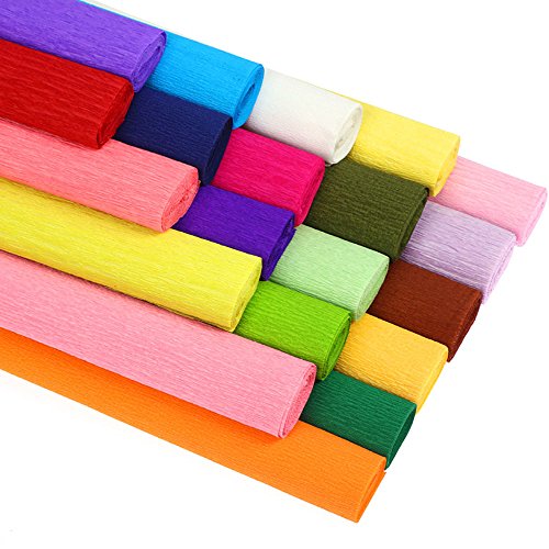 Ankia varios colores flor de regalo de florista Craft – Serpentinas de papel crepé para Manualidades, varios accesorios de fiesta, para envolver regalos (11 unidades, 20 inch x 82 pies