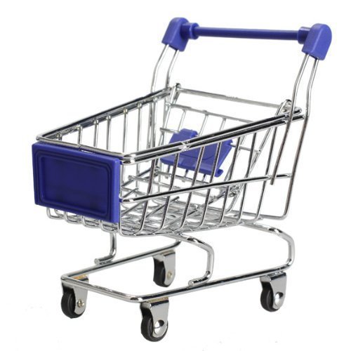 ANNIUP - Mini Carrito de la Compra, Carrito de supermercado, Cesta de Almacenamiento para Maquillaje, Estante de Almacenamiento de Metal Inoxidable para decoración de Escritorio