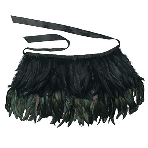 ANSUG Forme el mantón negro de la pluma, Gothic Natural Cape Wrap mano que cose los chales del collar del ahogador para la etapa del partido del vestido de cóctel