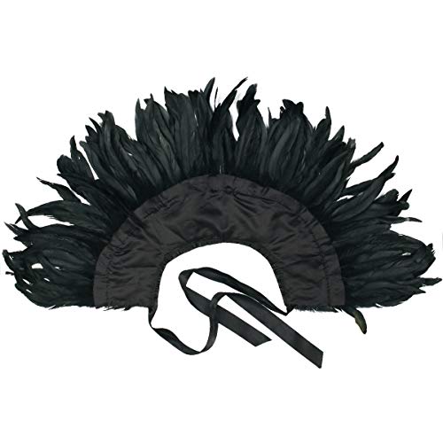 ANSUG Forme el mantón negro de la pluma, Gothic Natural Cape Wrap mano que cose los chales del collar del ahogador para la etapa del partido del vestido de cóctel