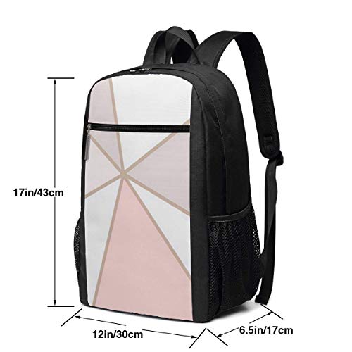 AOOEDM - Mochila de Viaje para computadora portátil de 17 Pulgadas para Mujeres/Hombres, mármol Blanco Dorado Rosa, 1 Mochila Escolar Ligera y Duradera para Estudiantes, Mochila universitaria, moch