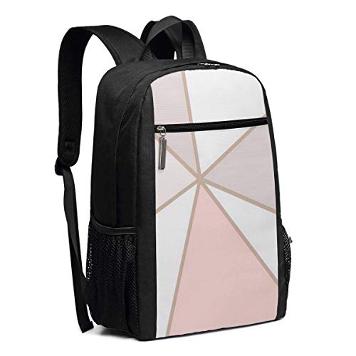 AOOEDM - Mochila de Viaje para computadora portátil de 17 Pulgadas para Mujeres/Hombres, mármol Blanco Dorado Rosa, 1 Mochila Escolar Ligera y Duradera para Estudiantes, Mochila universitaria, moch