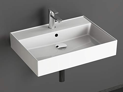 Aqua Bagno - Lavabo de diseño moderno Loft Air, de cerámica, para el cuarto de baño, 605x466x120 mm