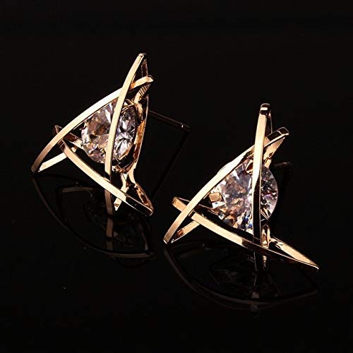 Aretes Etnicoseuropa Y América Trinkets Triángulo Zircon Pendientes Toe Square Zircon Stud Pendientes Mujeres Pendientes   Triangle Gold