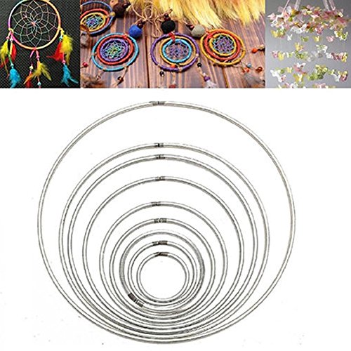 Aro de metal redondo de 1 tamaños de diámetro para colgar en la pared, macramé, manualidades, aros para mandelas de Spirit Shields, decoración para el hogar (120 mm)