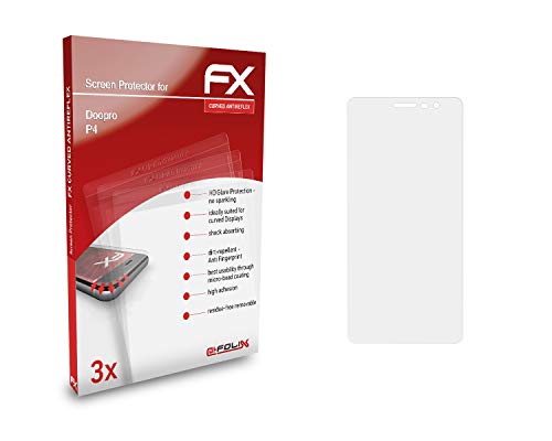 atFoliX Anti-Choque Lámina Protectora de Pantalla Compatible con Doopro P4 Antichoque Película Protectora, antirreflectante y Flexible FX Película Protectora (3X)