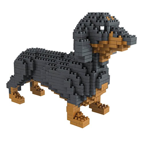 Atomic Building Figura para armar con nanobloques. 898 Piezas. Perro Teckel o Salchicha.