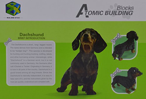 Atomic Building Figura para armar con nanobloques. 898 Piezas. Perro Teckel o Salchicha.