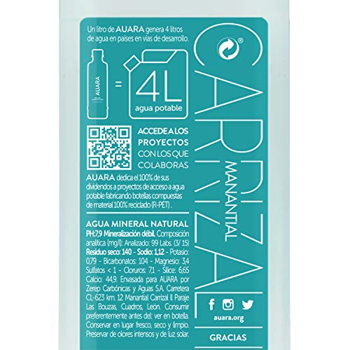 AUARA Agua Mineral Natural sin Gas - Paquete de 24 x 500 ml - Total: 12000 ml