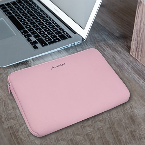 Aucase 11-15,6 Pulgadas Funda para Ordenadores Portátiles, Funda Protectora Neopreno para Hombre y Mujer (15,6 Pulgadas, Bebé Rosa)