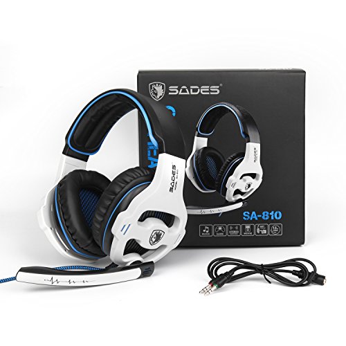 Auriculares SADES SA810 Xbox One PS4 Stereo Gaming con micrófono y cancelación de Ruido y Control de Volumen para la Nueva Xbox One/PC/Mac / PS4 / Table/Phone