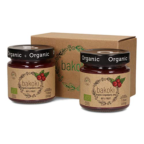 Bakoki® Mermelada Arándano rojo Orgánico, 80% de Frutta(2 x 200g)