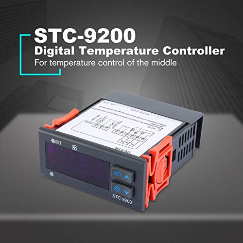 Ballylelly para STC-9200 Controlador Digital de Temperatura Termostato Regulador Termorregulador con función de Alarma de Ventilador de descongelación de refrigeración