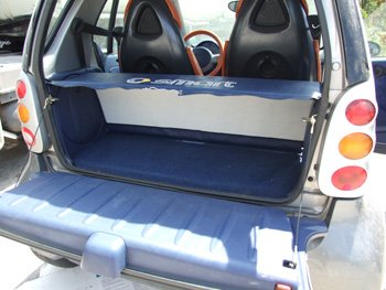 Bandeja de cuero sintético para maletero y varillas de soporte de O (para Smart ForTwo), color azul