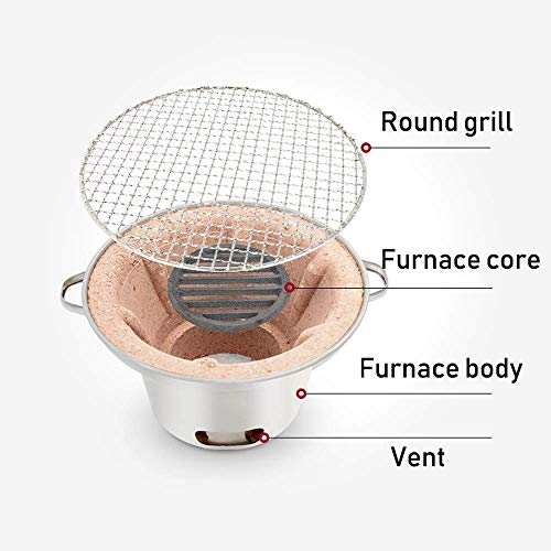 Barbacoa Coreana Parrilla de carbón, Restaurante de aleación de Aluminio Barbacoa Barbacoa Herramienta Mesa doméstica Parrilla de carbón Camping al Aire Libre Camping (Tamaño: M)