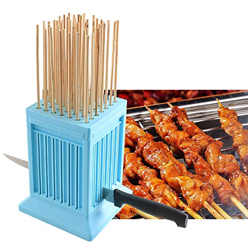 Barbacoa Herramientas Brochettes Kebab Box Máquina de Carne, hace 49 Brochettes rápidos, para fiestas de barbacoa, cordero jugoso, carne de res, pollo, mariscos, camarones, cerdo, verduras.