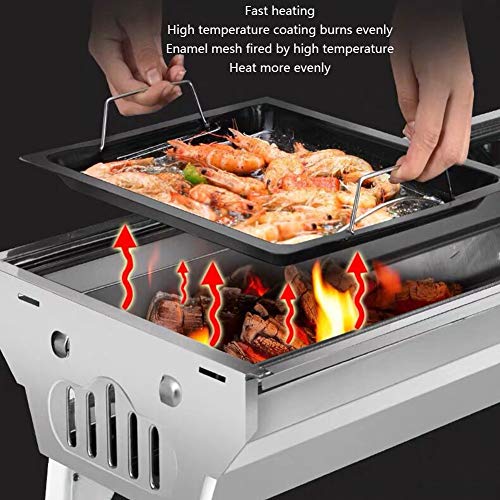 Barbacoa Portátil Camping, Parrilla Plegable De Acero Inoxidable Hace Jugoso Cordero Shish Kebab, Shashlik, Brocheta Spiedini Para Camping Y Comidas Al Aire Libre,High end with storage bag