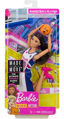 Barbie Fashionista Made To Move, muñeca jugadora de baloncesto con accesorios (Mattel FXP06)