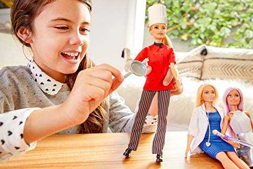 Barbie Quiero Ser Chef, muñeca rubia con accesorios (Mattel FXN99)