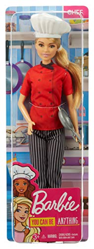 Barbie Quiero Ser Chef, muñeca rubia con accesorios (Mattel FXN99)