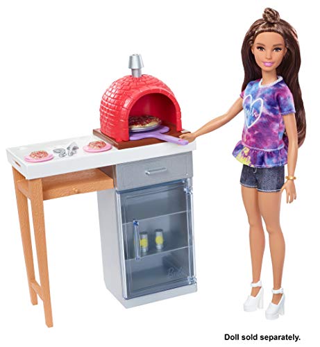 Barbie Quiero Ser Pizza Chef, accesorios de cocina (Mattel FXG39)