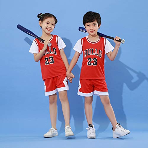 BASPORT Chicago Bulls Jorden # 23 Jersey para niños jersey, camiseta, camiseta jugador de baloncesto. Chándal deportivo, niño, niña jersey (rojo, XXL)