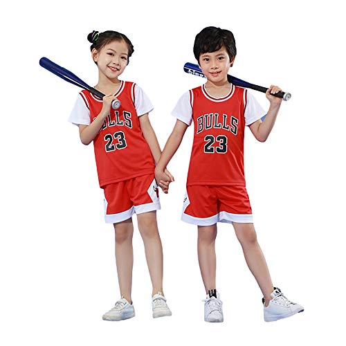 BASPORT Chicago Bulls Jorden # 23 Jersey para niños jersey, camiseta, camiseta jugador de baloncesto. Chándal deportivo, niño, niña jersey (rojo, XXL)