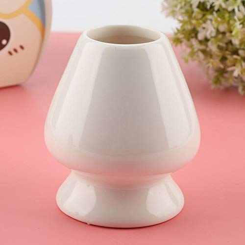 Batidor, Delaman Matcha Batidor Soporte de cerámica para bambú Matcha Chasen para accesorios de juego de té 1 pieza(Blanco)