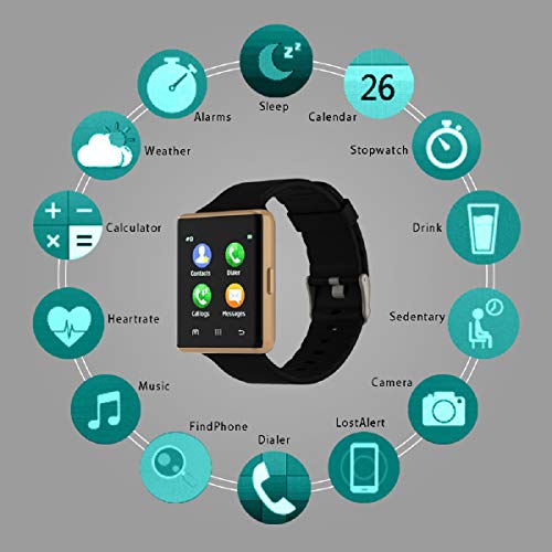 Bebinca Smartwatch Reloj intelligente con Pantalla táctil Bluetooth, rastreador de Actividad, Compatible con iOS Android, Monitor de presión Arterial y frecuencia cardíaca, podómetro