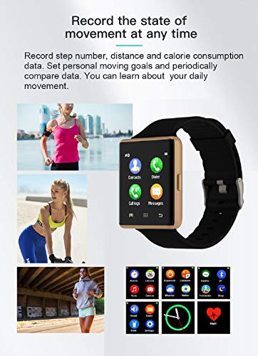 Bebinca Smartwatch Reloj intelligente con Pantalla táctil Bluetooth, rastreador de Actividad, Compatible con iOS Android, Monitor de presión Arterial y frecuencia cardíaca, podómetro