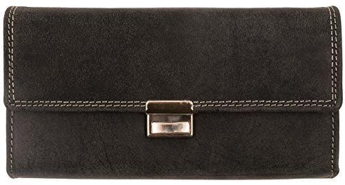 BelleBay Cartera de Cuero para Camarero | Camarero de Profesionales de Cuero Genuino con Aspecto Vintage | Billetera - Monedero | Hombre - Mujer | XXL Grande Capacidad (Negro)