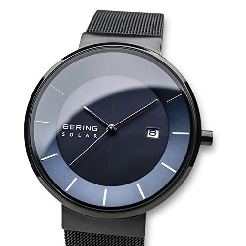 BERING Reloj Analógico para Hombre de Energía Solar con Correa en Acero Inoxidable 14639-227