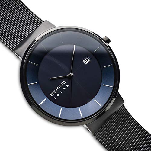 BERING Reloj Analógico para Hombre de Energía Solar con Correa en Acero Inoxidable 14639-227