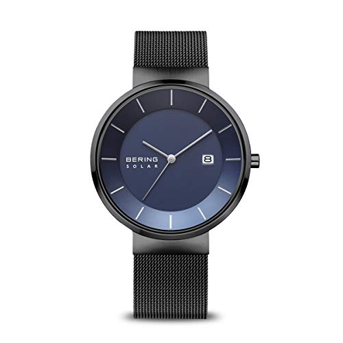 BERING Reloj Analógico para Hombre de Energía Solar con Correa en Acero Inoxidable 14639-227